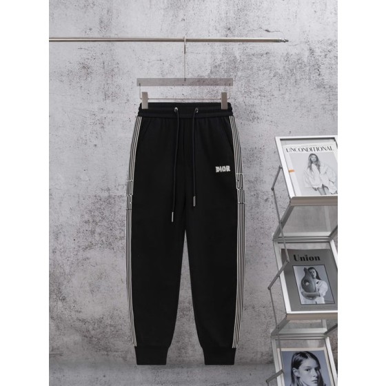 Dior Black Logo Side-Stripe Jogger Pants